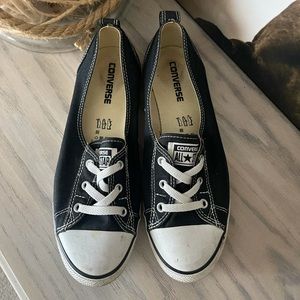 Women’s Converse Ballet Lace Slip On Sneakers Black Size 10 ORIGINAL Low Flats